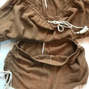 FREE PEOPLE TAN TWO PIECE